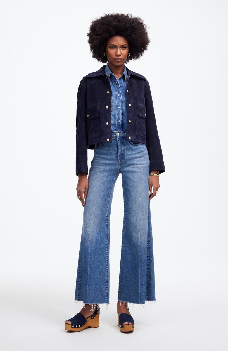 Madewell Flared Wide Leg Crop Jeans, Alternate, color, Oneida Wash