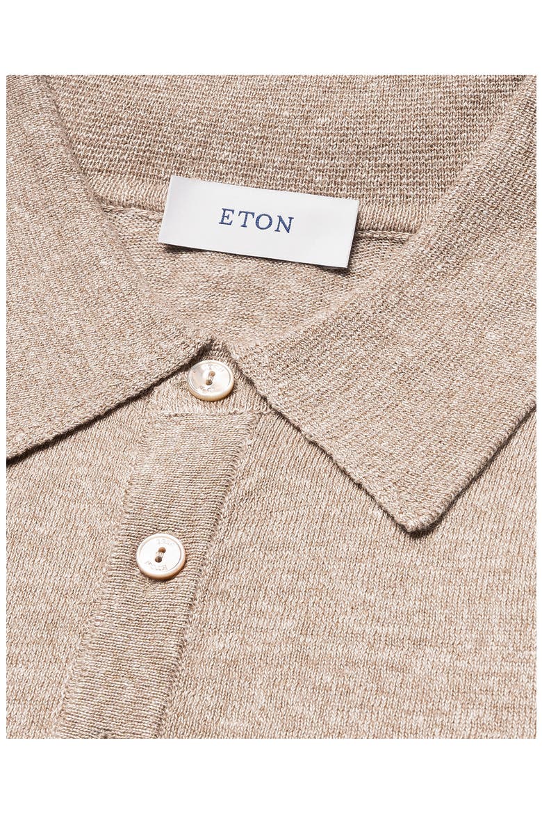 Linen & Cotton Fine Knit Polo, Alternate, color, LIGHT BEIGE