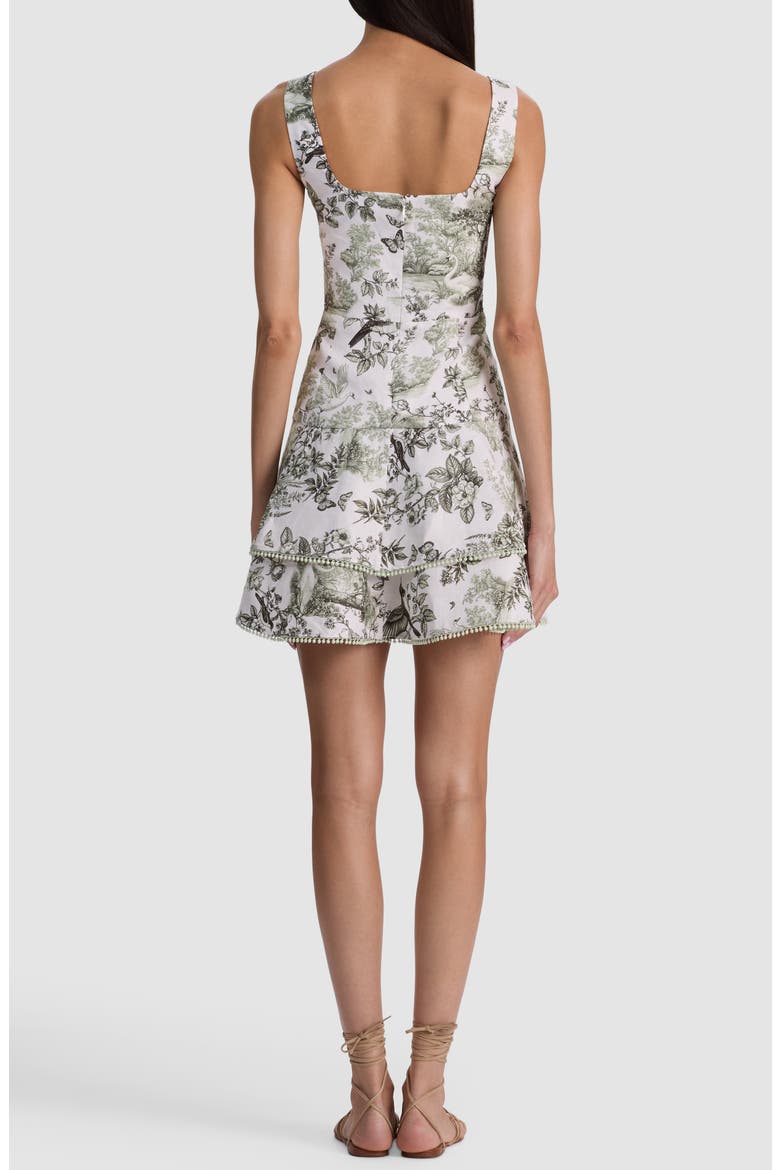 Mixed Print Sweetheart Neck Linen Blend Dress, Alternate, color, DAYBREAK