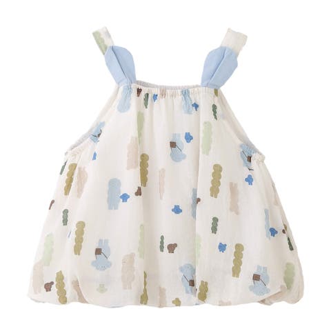 Patterned Shoulder Strap Dress