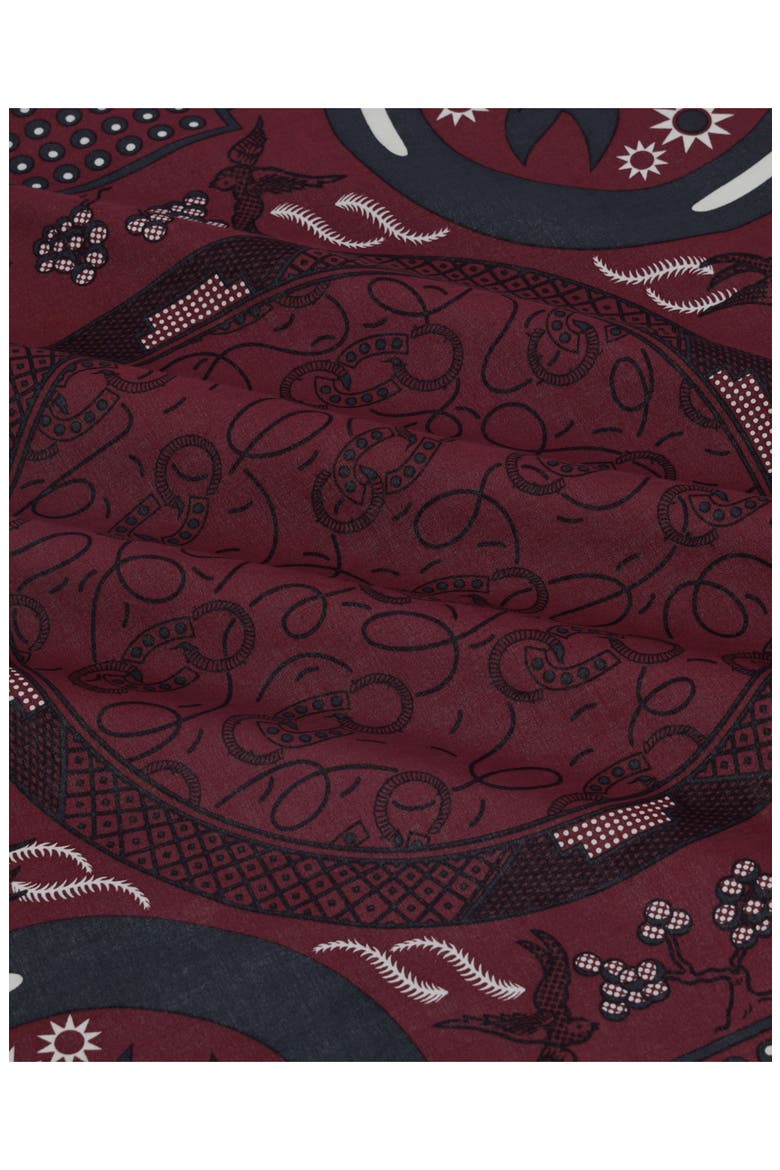 Bordeaux Horses Bandana, Alternate, color, Burgundy