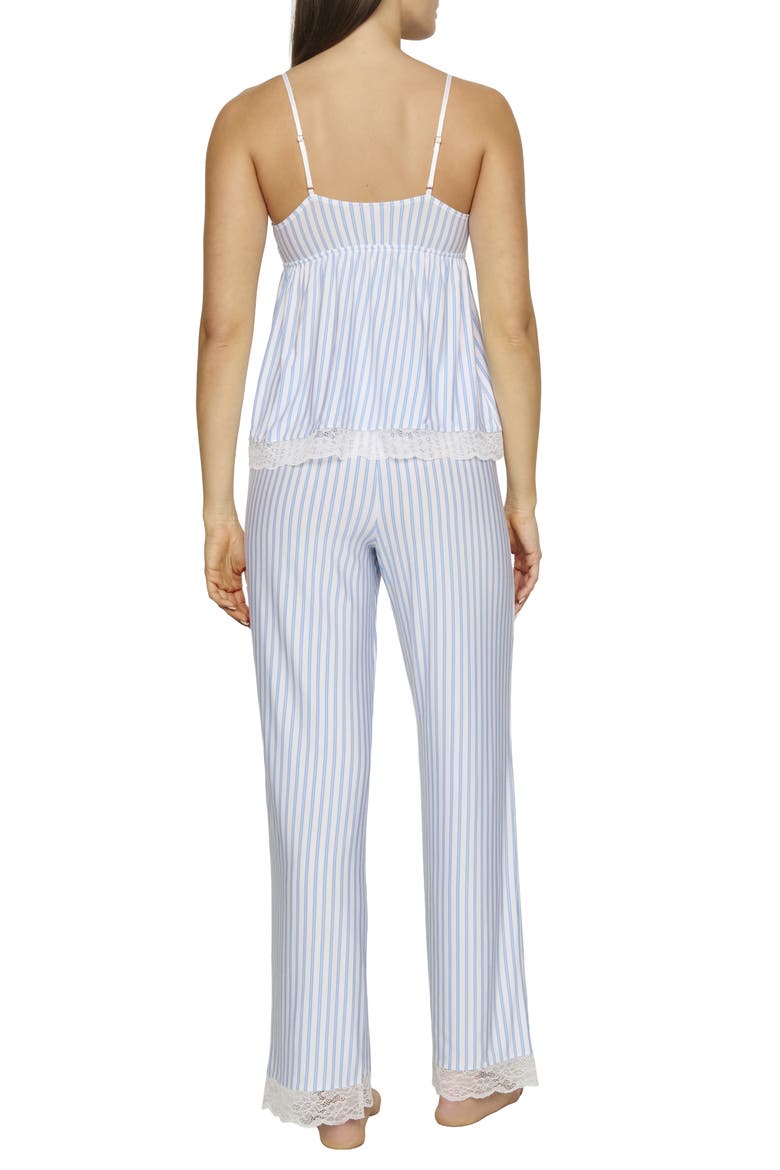 Isla Stripe Lace Trim Pajamas, Alternate, color, REGATTA STRIPE WHITE