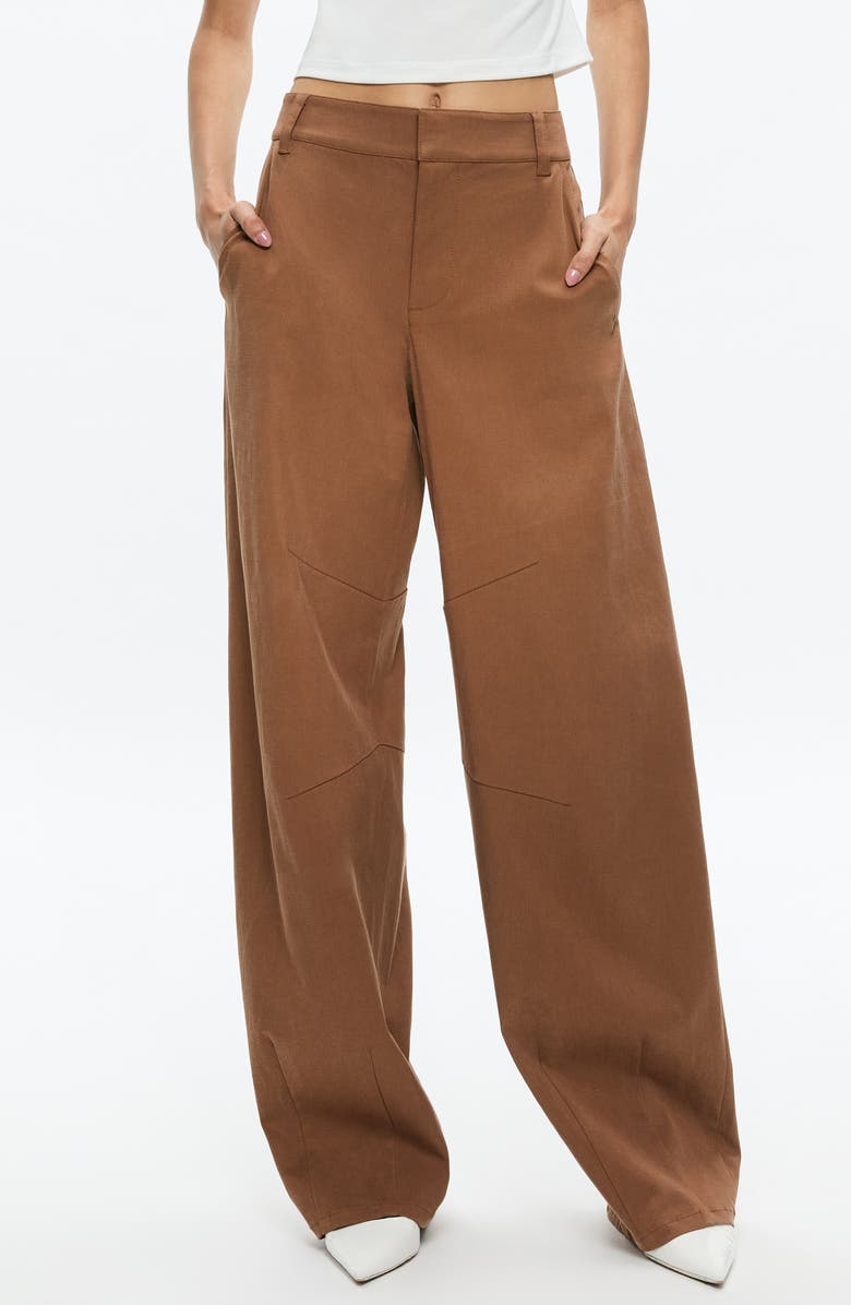 Alice + Olivia Porter Wide Leg Pants, Main, color, Camel