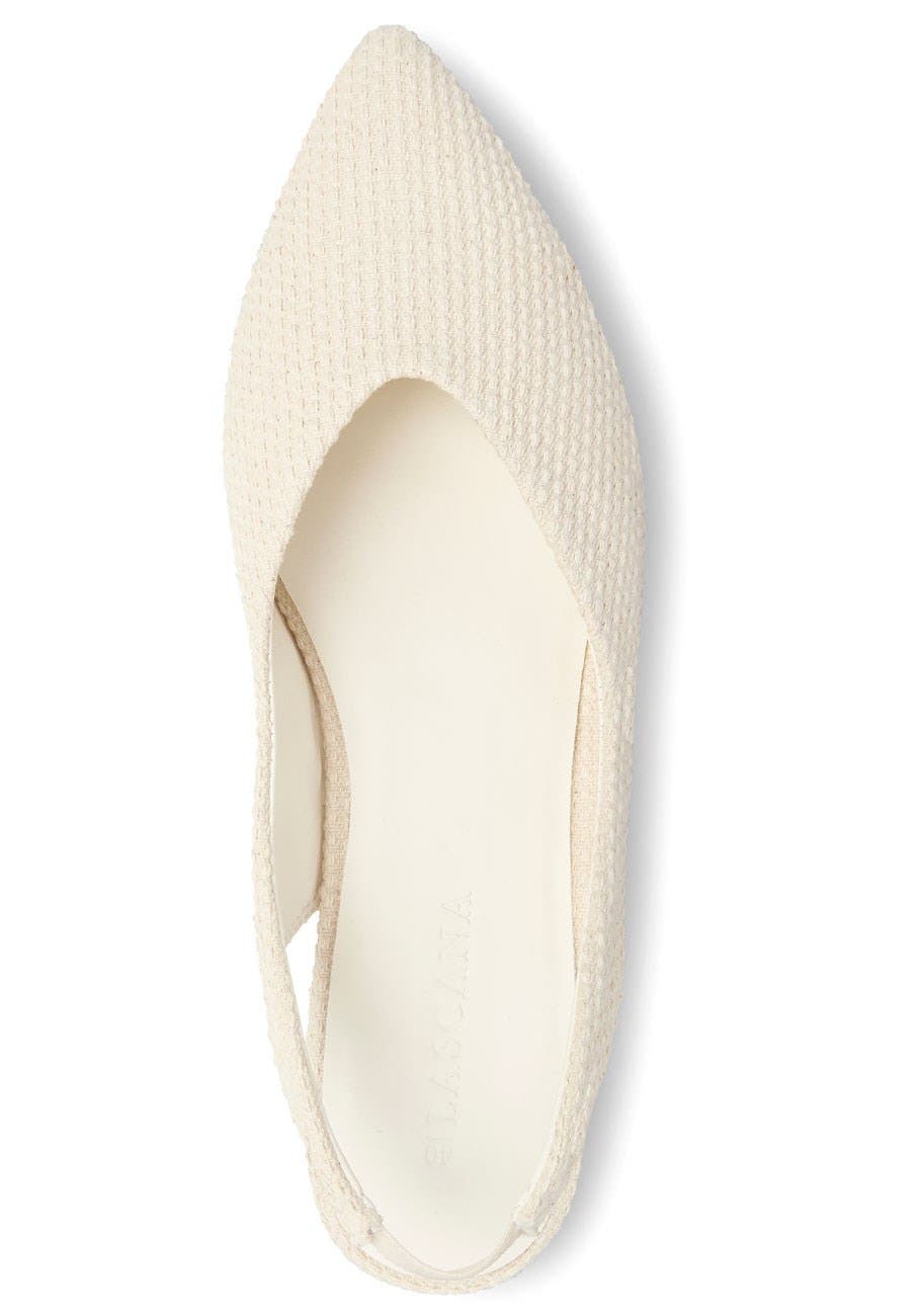 Textured Slingback Ballet Flats, Alternate, color, Beige