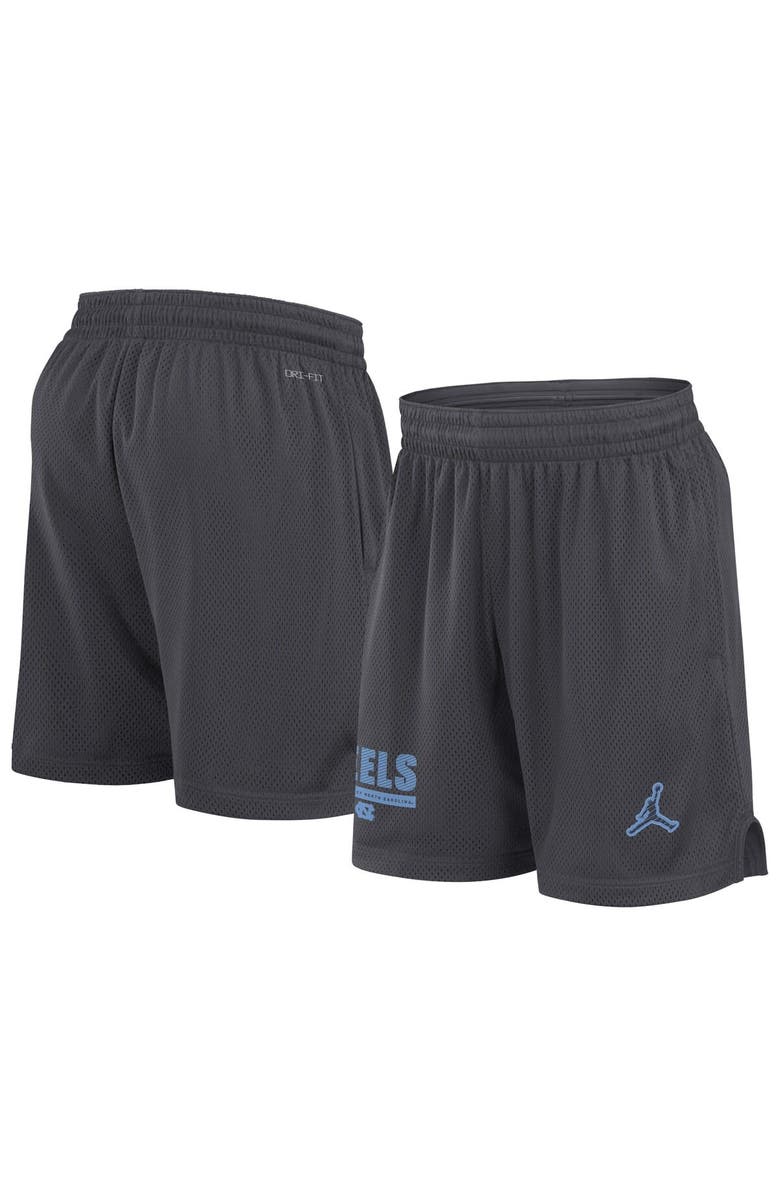 Jordan Brand Men's Jordan Brand Anthracite North Carolina Tar Heels 2024 Sideline Performance Mesh Shorts, Main, color, 