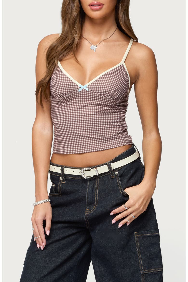 Bettie Gingham Camisole, Main, color, BROWN