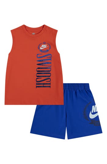 Nike Kids' Swoosh Graphic Tank & Shorts Set In Red