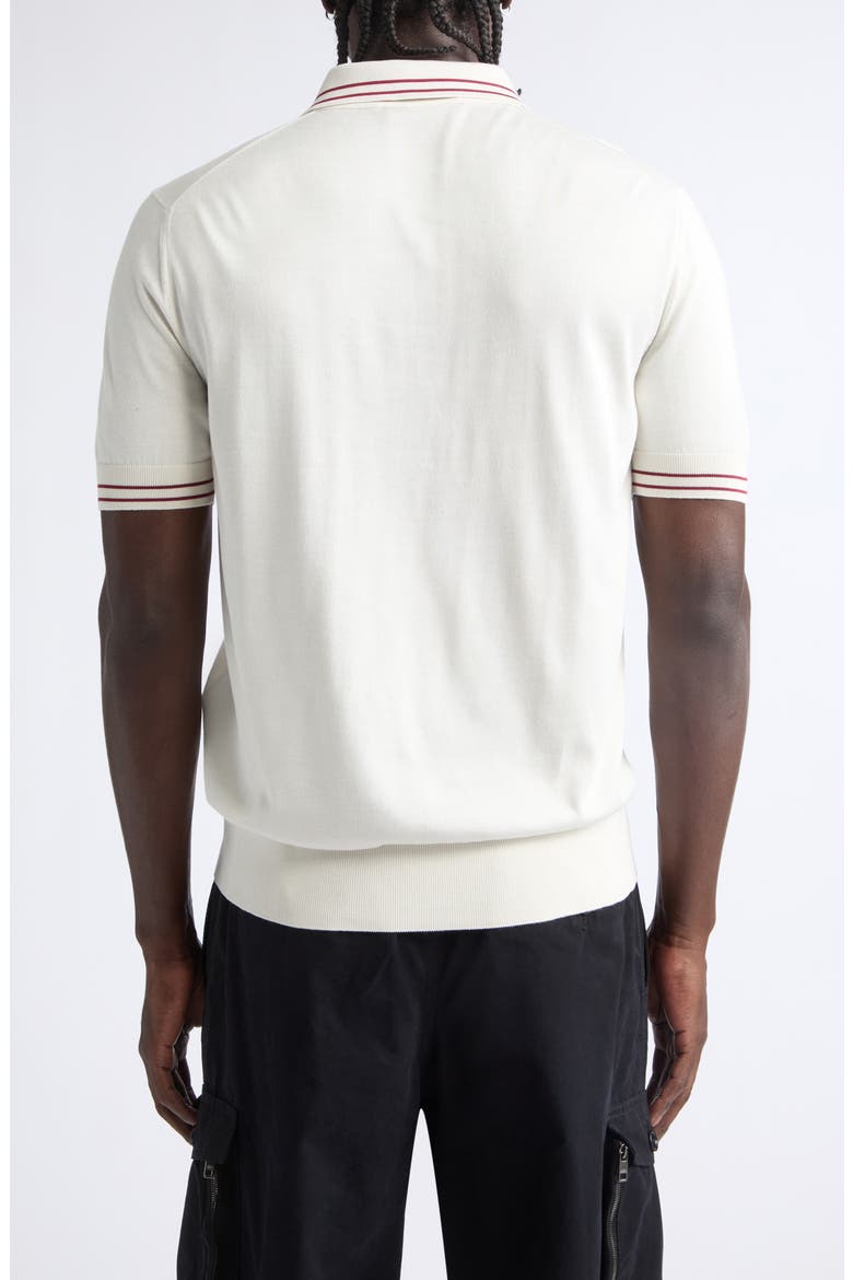 Tipped Silk Polo, Alternate, color, W0001 BIANCO NATURALE