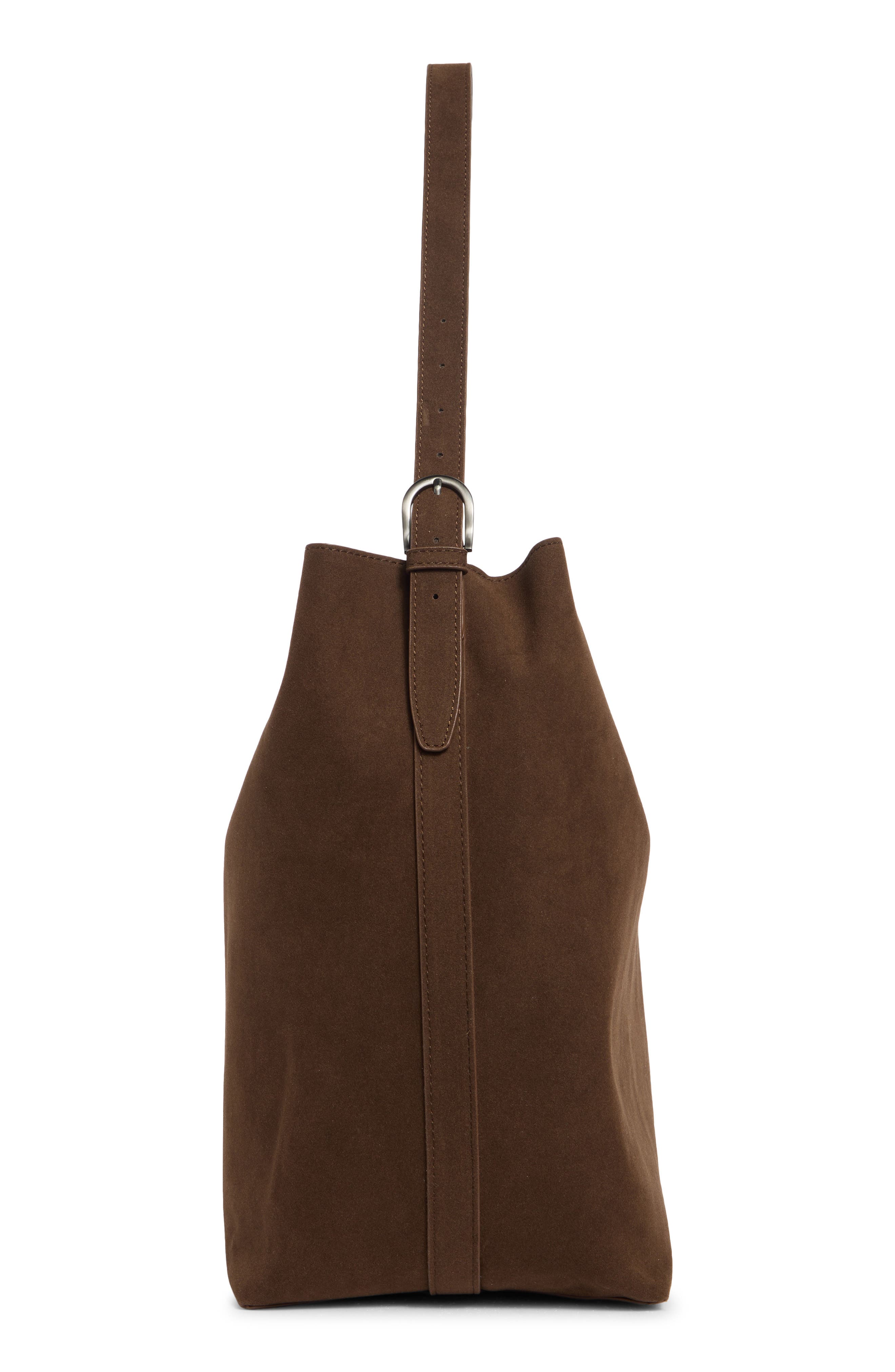 Slouchy Bucket Shoulder Bag with Pouch, Alternate, color, CHOCOLATE