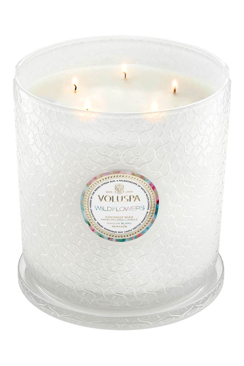 Wildflowers Five-Wick Hearth Candle, Main, color, NO COLOR