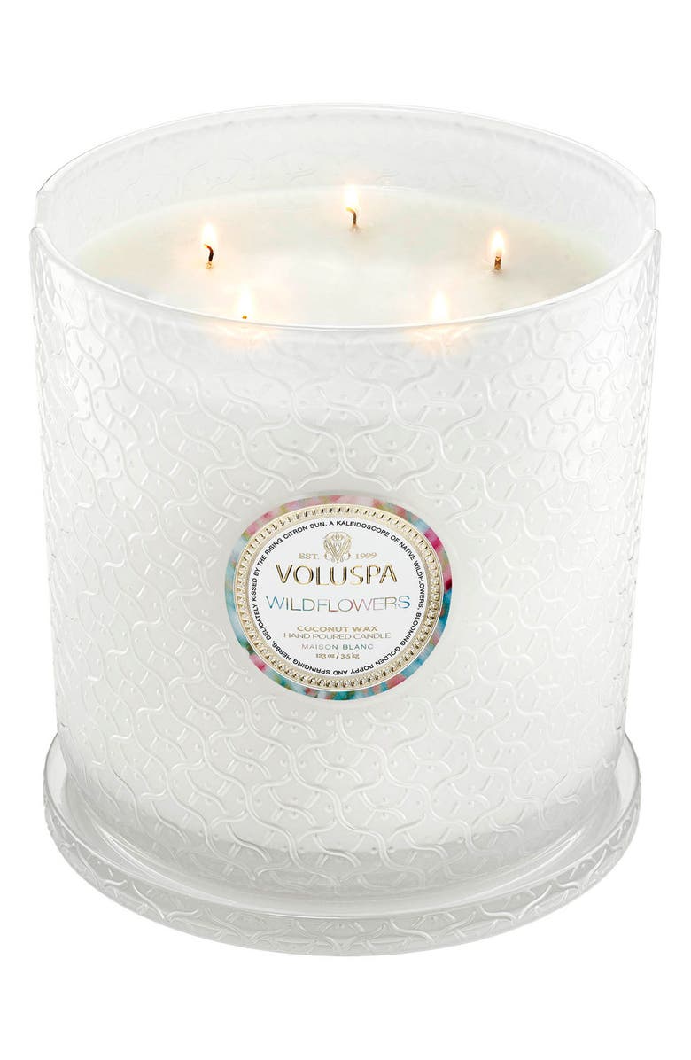 Voluspa Wildflowers Five-Wick Hearth Candle, Main, color, 