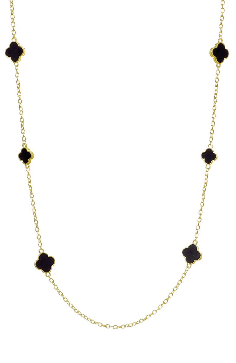 Adornia Clover Drop Earrings & Station Necklace Set, Alternate, color, Gold