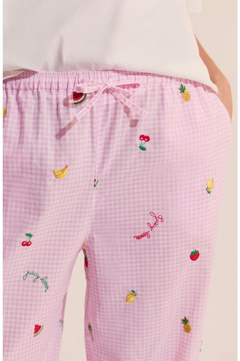 Brisa Cotton Pajama Pants, Alternate, color, CANDY-PINK