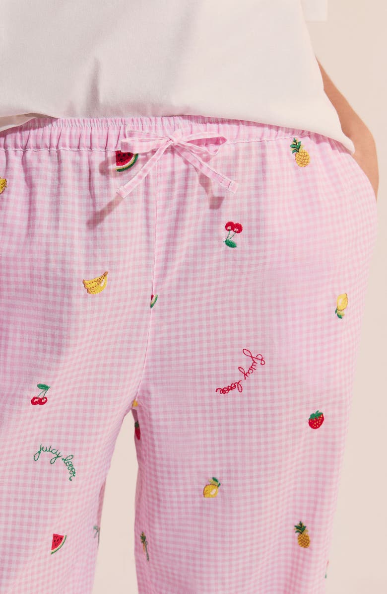Etam Brisa Cotton Pajama Pants, Alternate, color, Candy-Pink