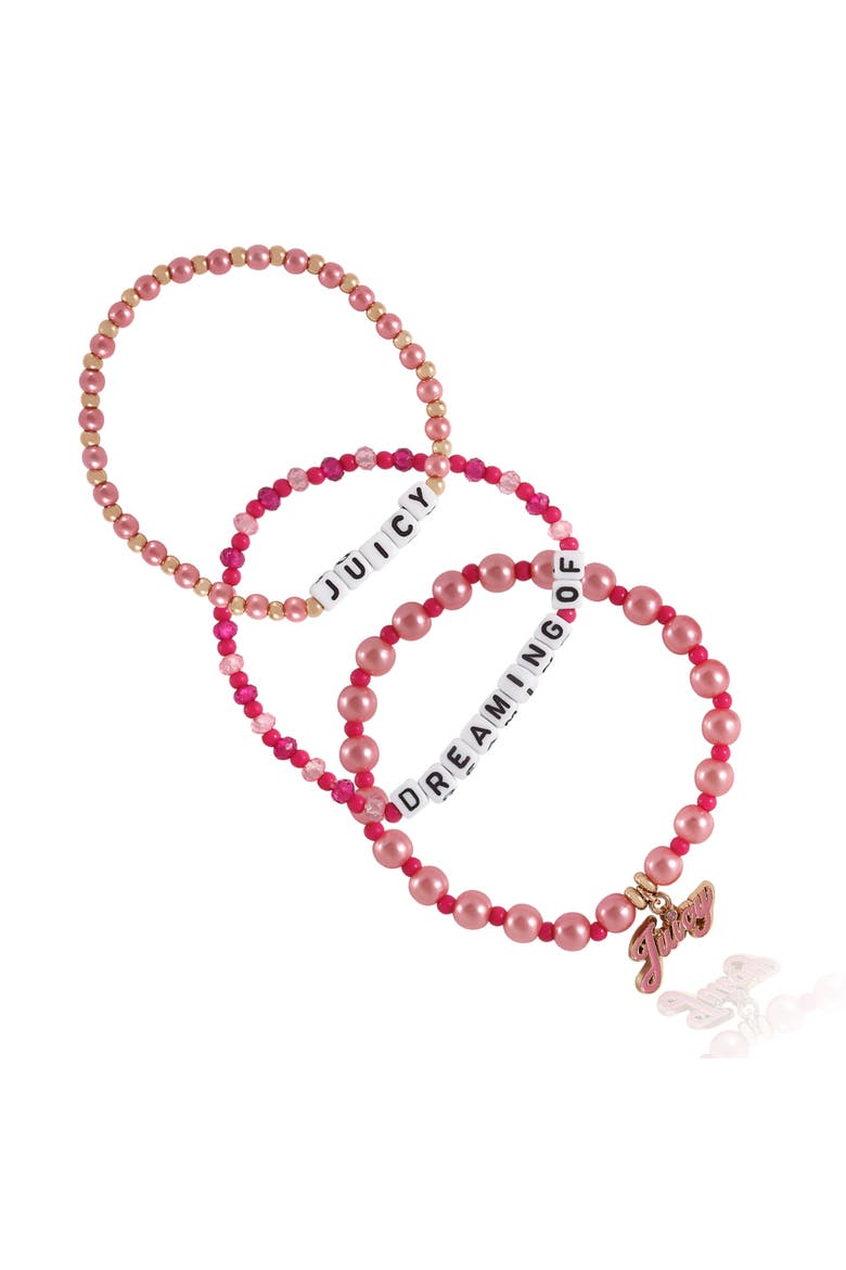 Beaded Bracelet Set, Alternate, color, pink, white, gold