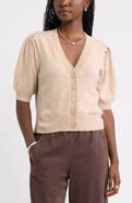 Caslon® Wool & Cashmere Puff Sleeve Cardigan