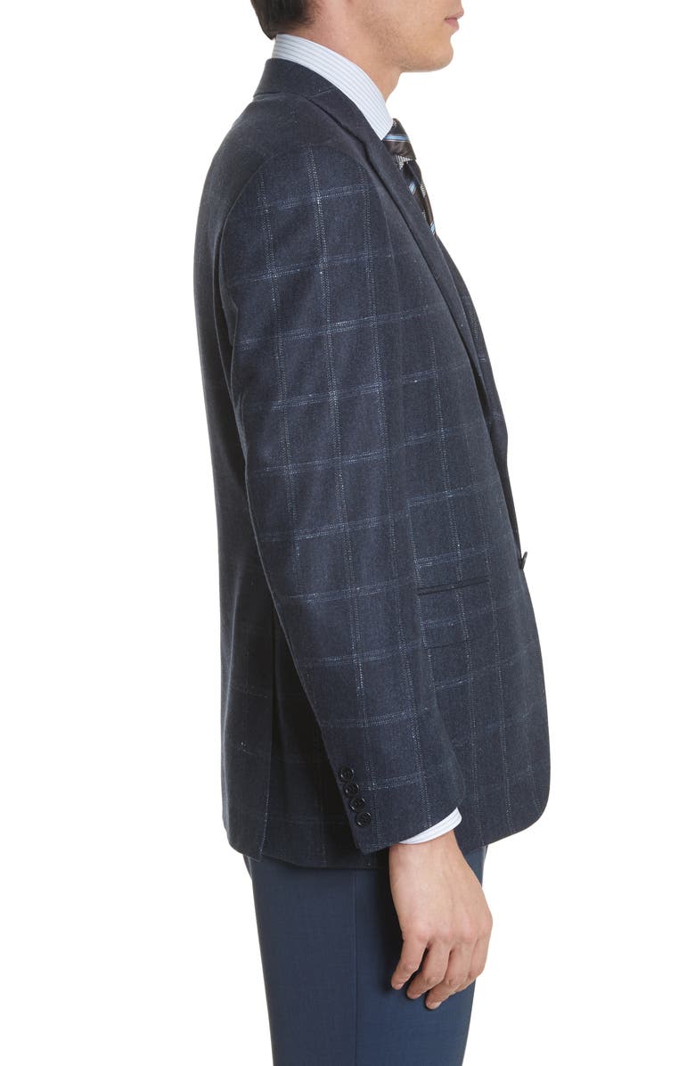 Canali Classic Fit Windowpane Wool & Cashmere Sport Coat, Alternate, color,