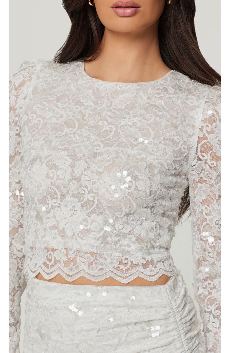 Generation Love Safia Sequin Lace Top, Alternate, color, White