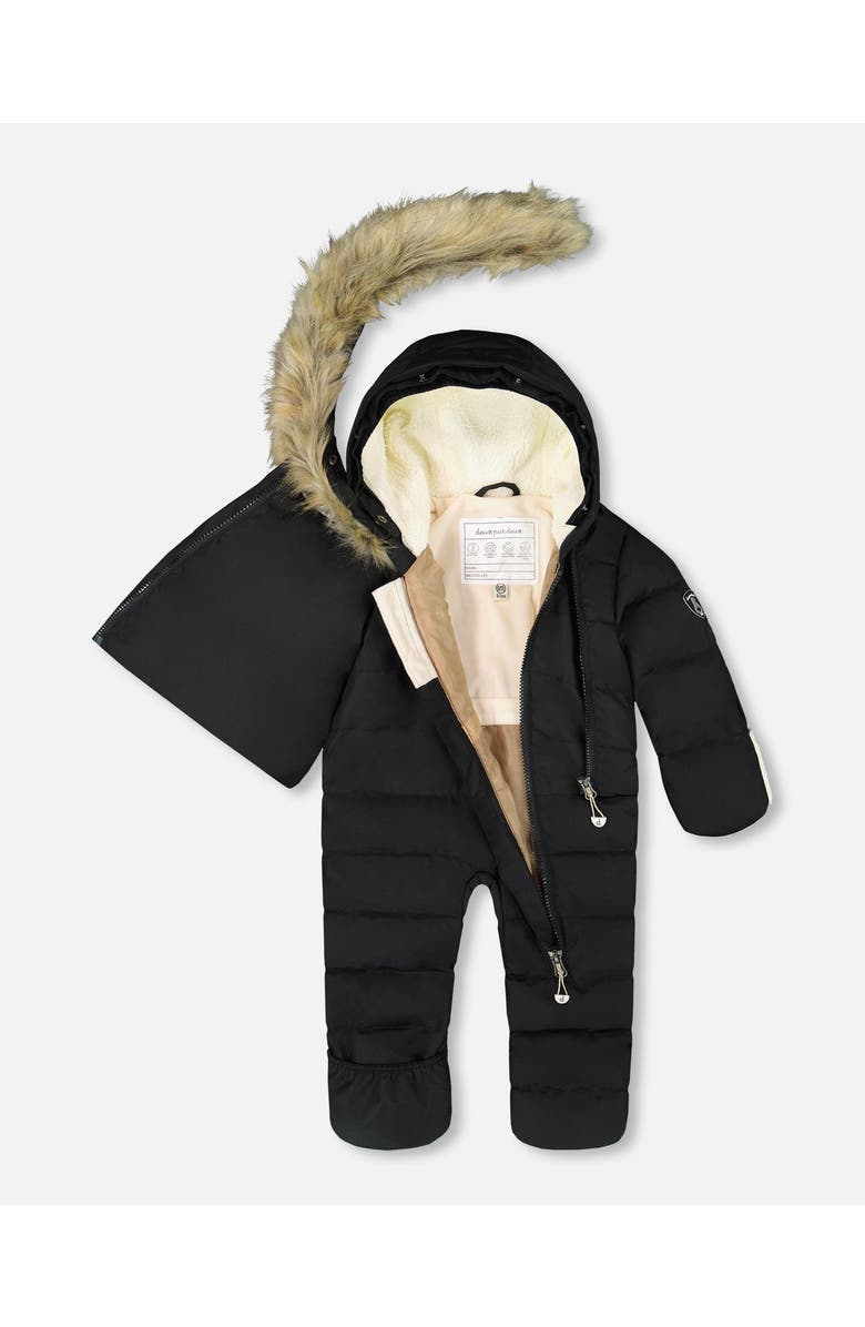 Deux par Deux Gender Inclusive One-Piece Snug Snowsuit Designed for Car Seat, Main, color, Black