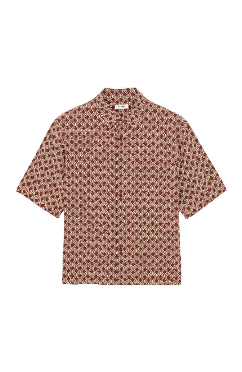 SANDRO Rope print shirt, Alternate, color, Terra