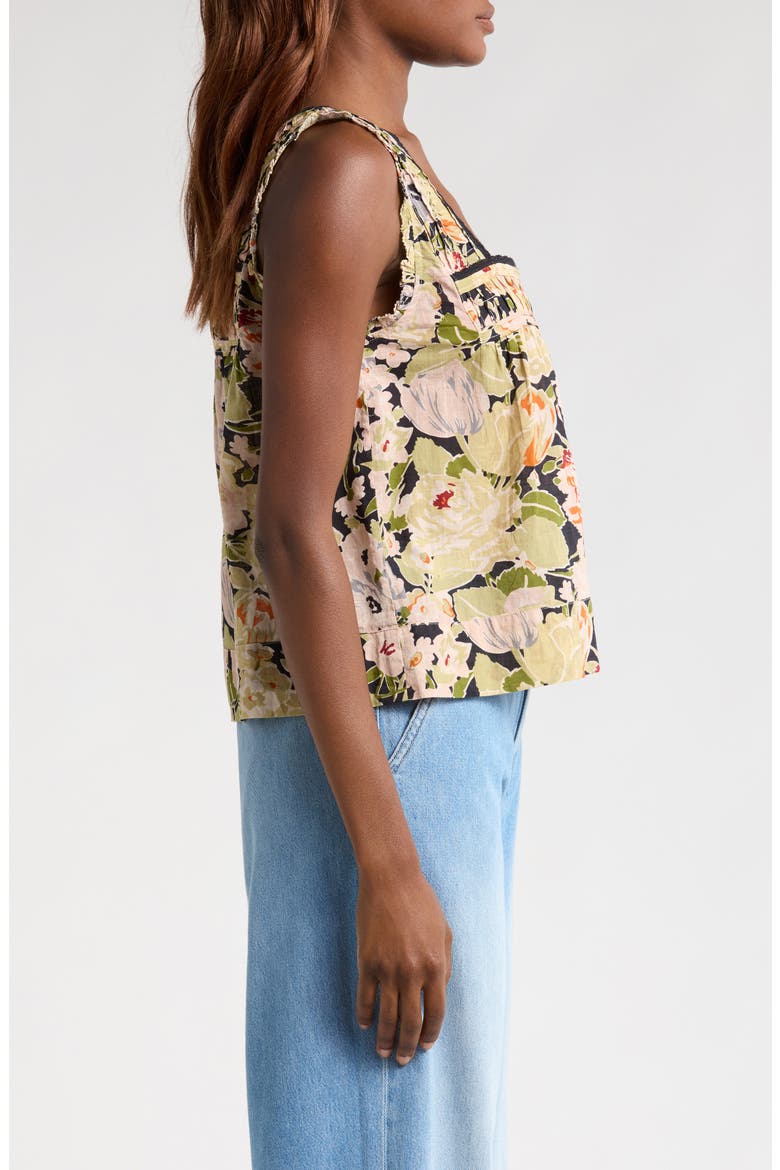 The Victorian Pleat Crop Tank, Alternate, color, VINTAGE ROSE PRINT