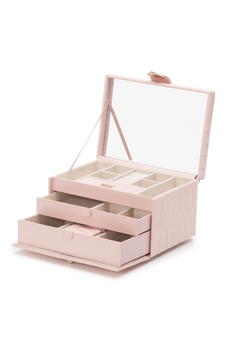 Caroline Medium Jewelry Case, Alternate, color, ROSE QUARTZ