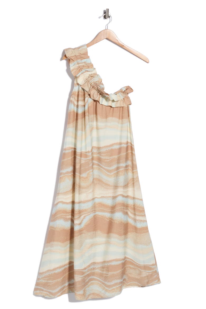 One-Shoulder Maxi Dress, Alternate, color, CEMENT MARBLE MIX