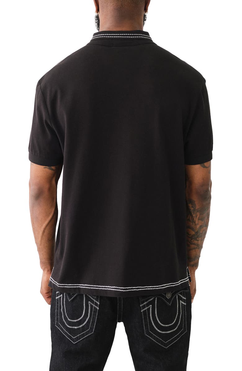 True Religion Relaxed Fit Big T Embroidered Polo, Alternate, color,