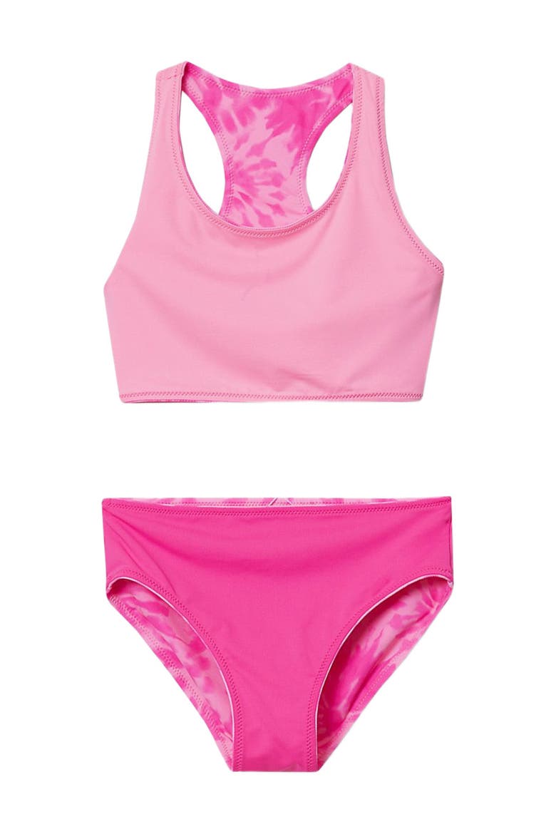 Girls Wrap Front Bikini Swimsuit Set, Alternate, color, Pink Tie Dye