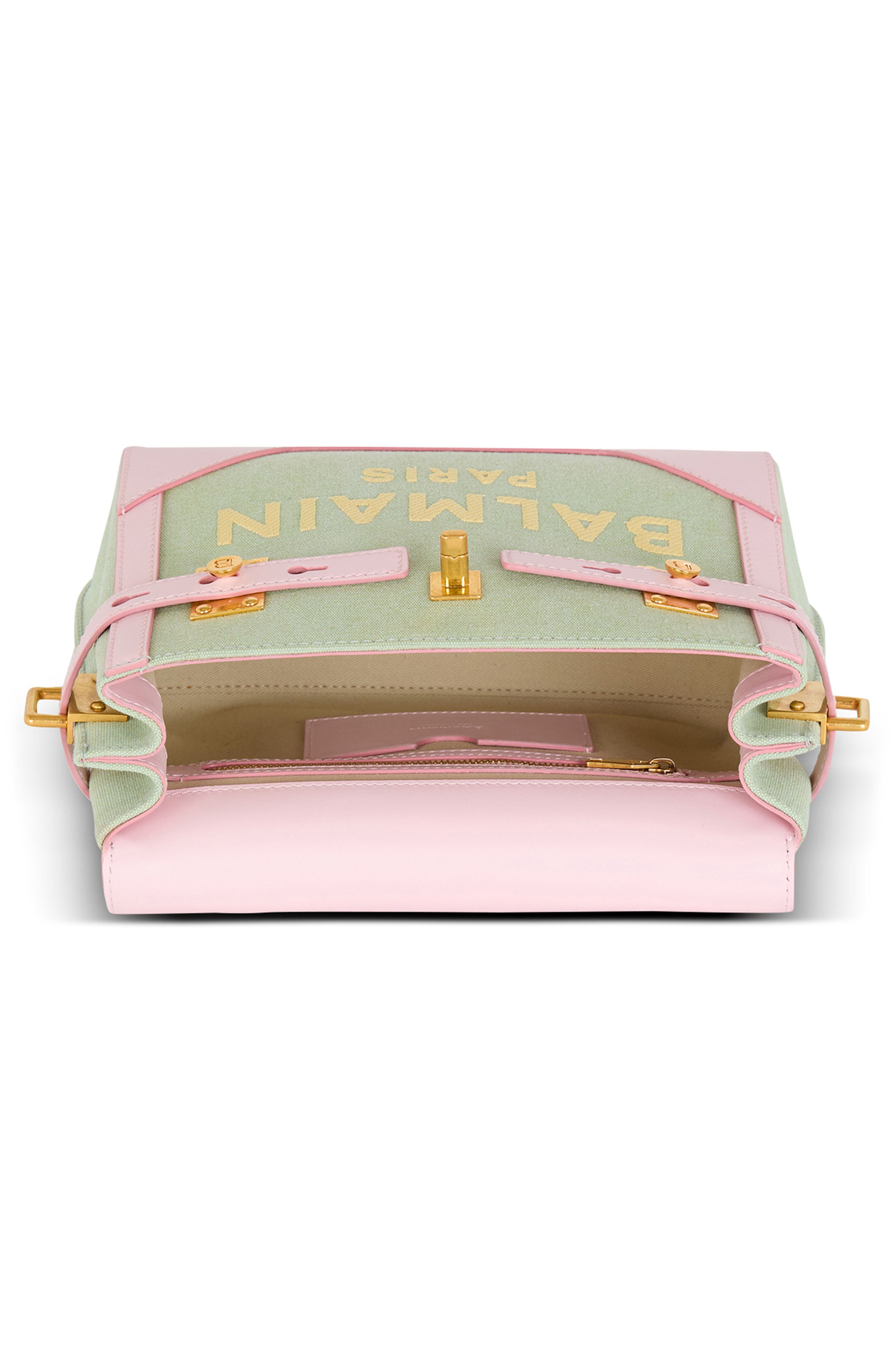 Balmain B-Buzz 23 Canvas & Leather Top Handle Bag, Alternate, color, 