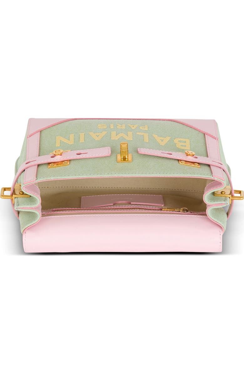 Balmain B-Buzz 23 Canvas & Leather Top Handle Bag, Alternate, color,