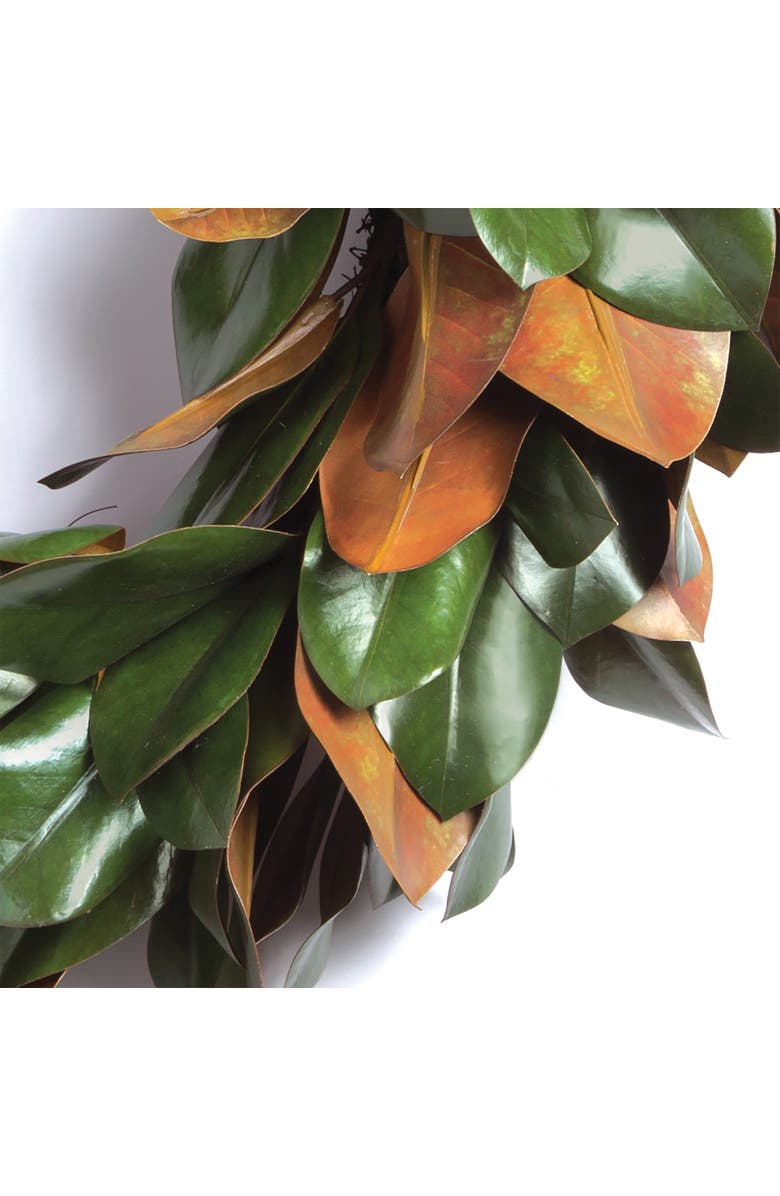 Napa Home & Garden Grand Magnolia Leaf Wreath 24", Alternate, color, Green
