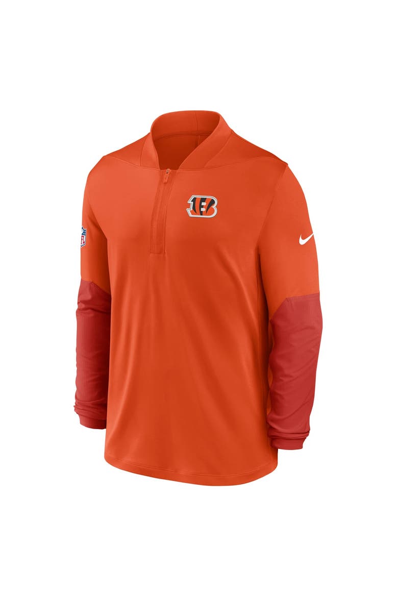Men's Nike Orange Cincinnati Bengals Sideline Dri-FIT Half-Zip Pullover, Alternate, color, Orange