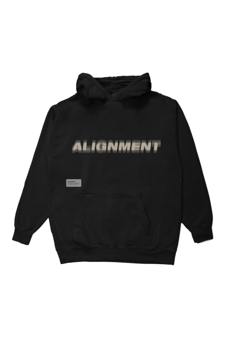 Alignment Cotton Fleece Hoodie, Main, color, BLACK