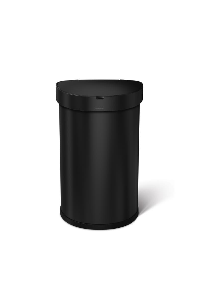 45L semi-round sensor can, Alternate, color, Matte Black