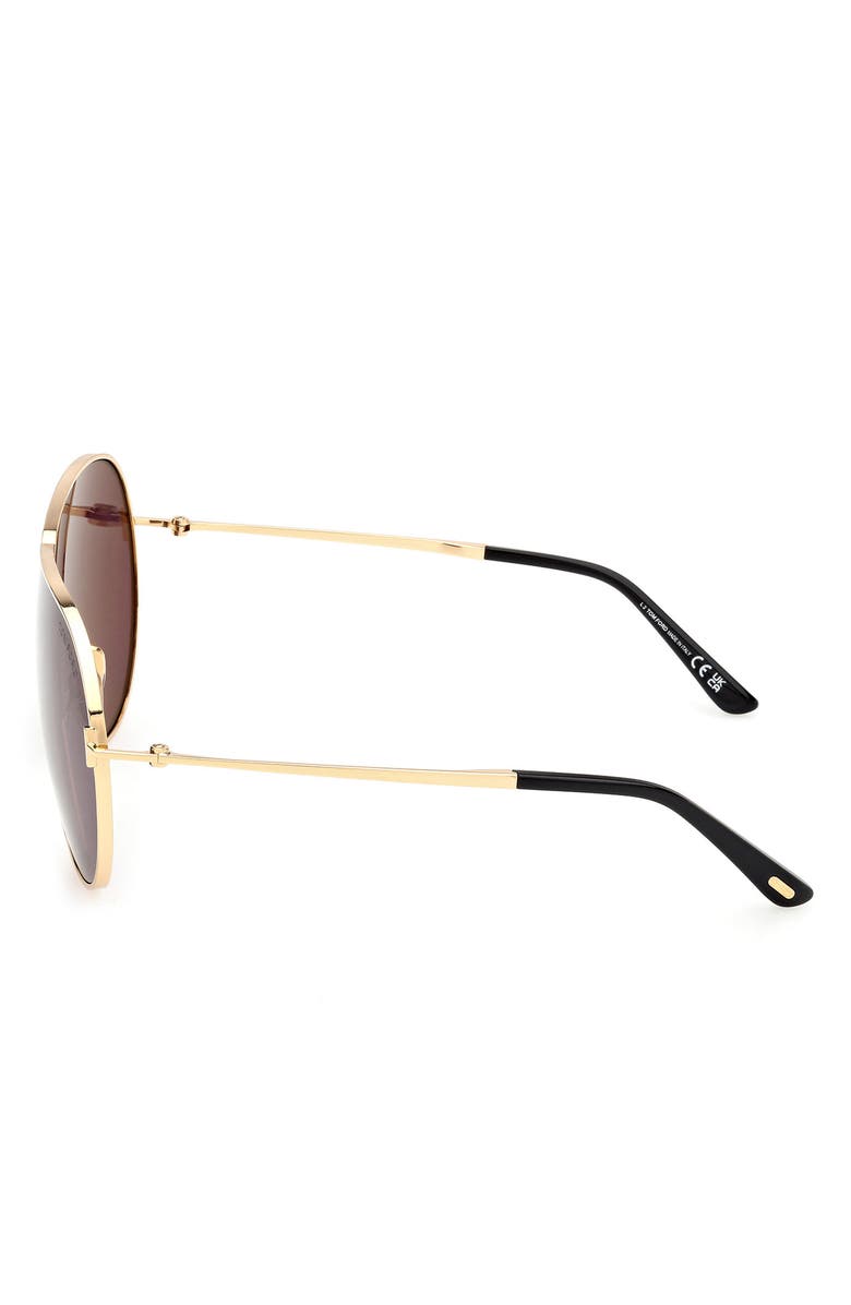 TOM FORD Keating 71mm Oversize Pilot Sunglasses, Alternate, color, Shiny Deep Gold / Smoke