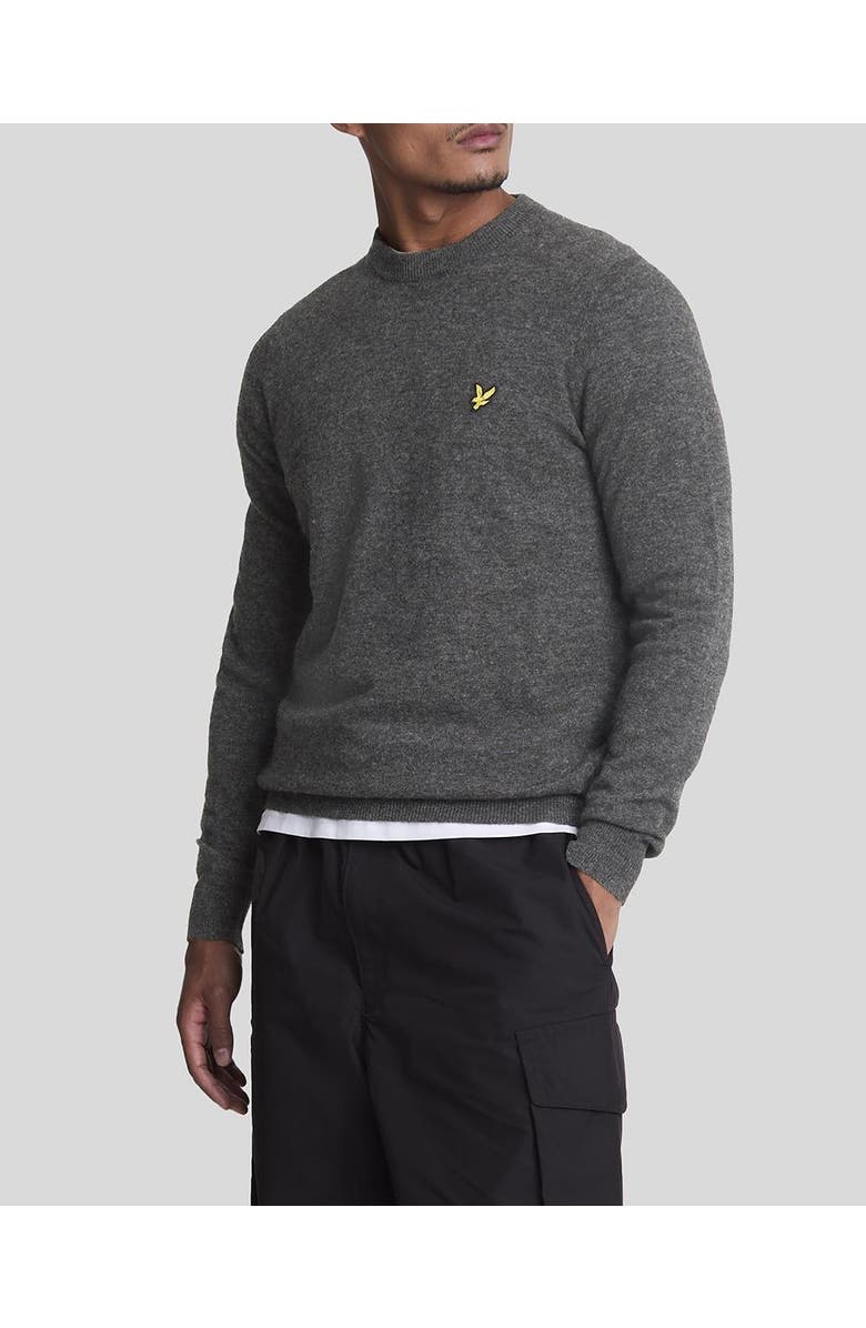 Lyle & Scott Lambswool Blend Crew Neck Sweater, Alternate, color, Charcoal Marl
