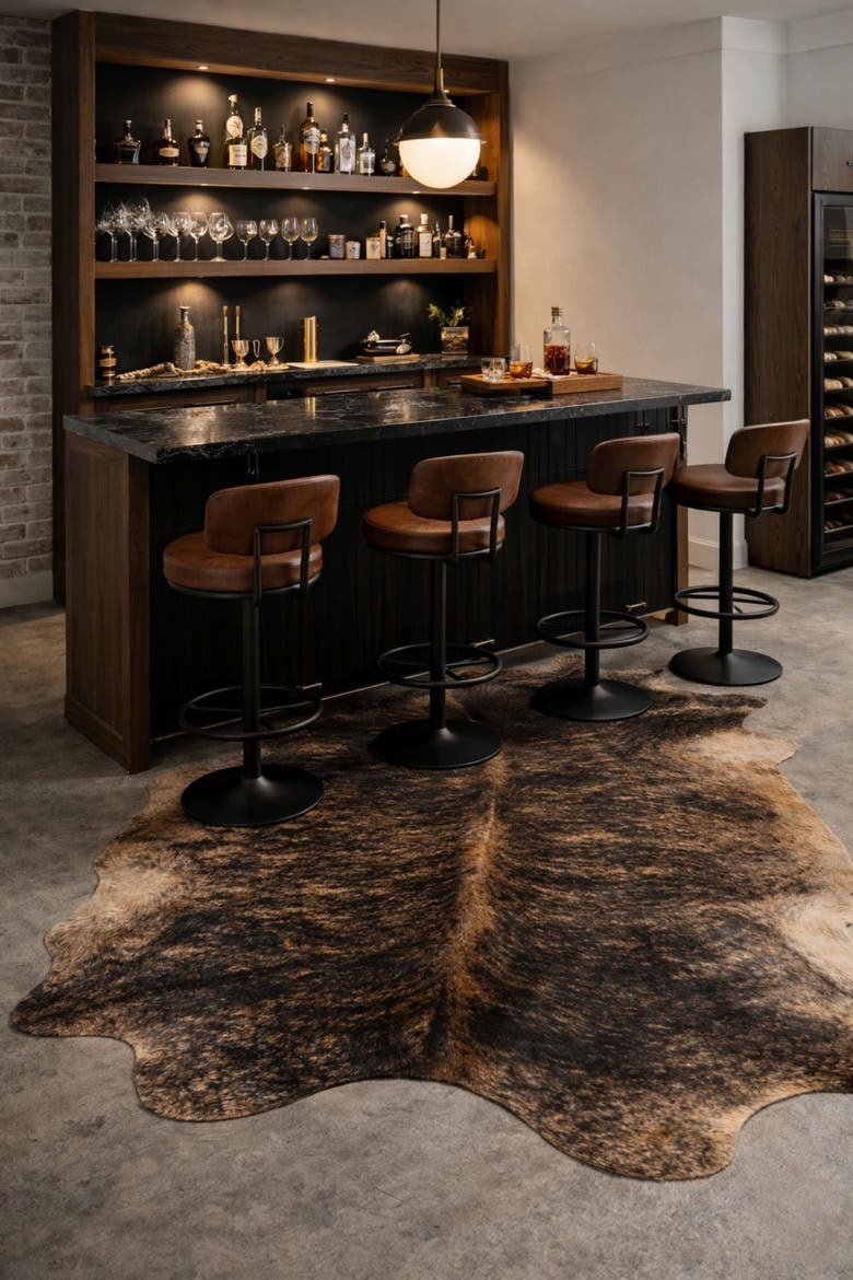 Eco Hides Brindle Cowhide Rug 7'7" × 5'10", Alternate, color, Brindle