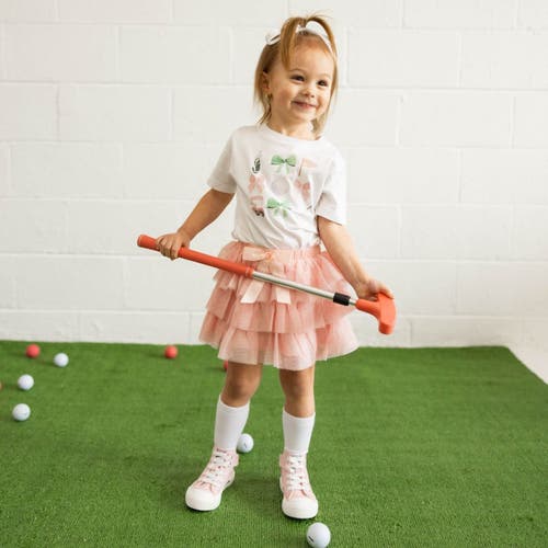 Sweet Wink Bow Golf Girl Short Sleeve T-shirt In White
