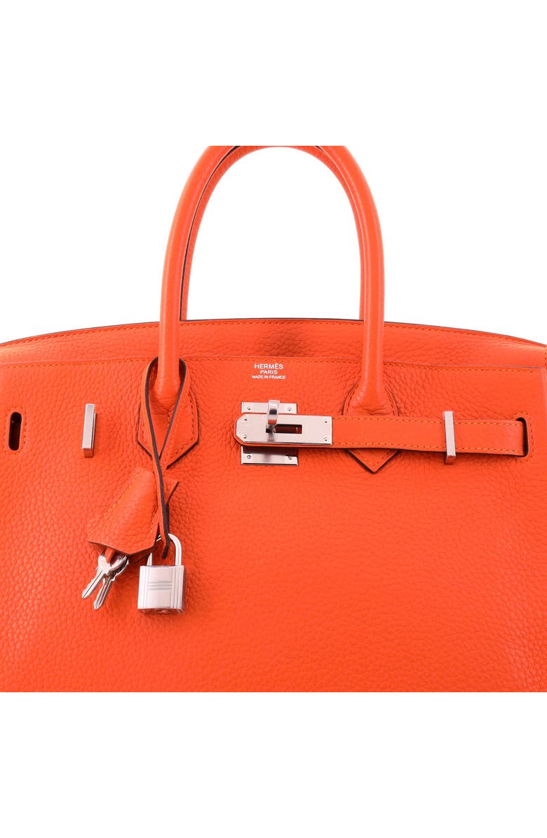 Pre-Owned Hermes Birkin Handbag Orange Clemence with Palladium Hardware 30, Alternate, color, Feu