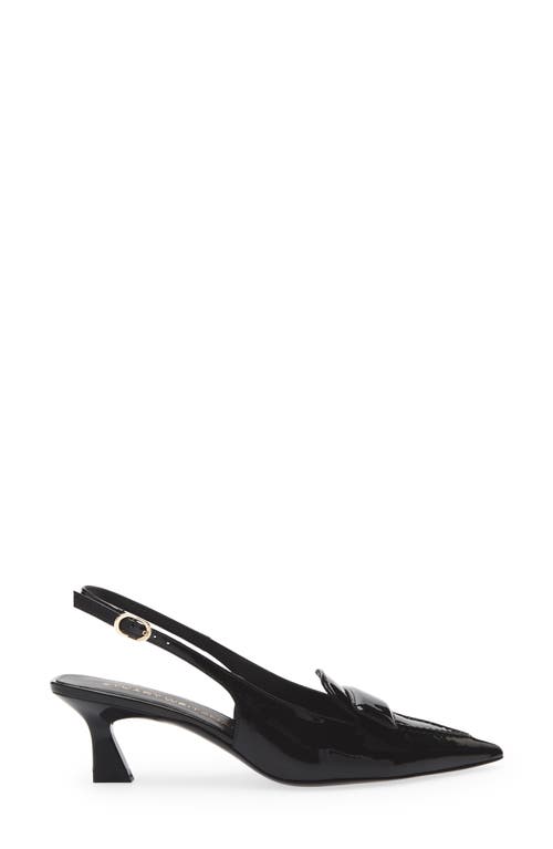 Stuart Weitzman Sovinnie Slingback Patent Loafer Pump In Black