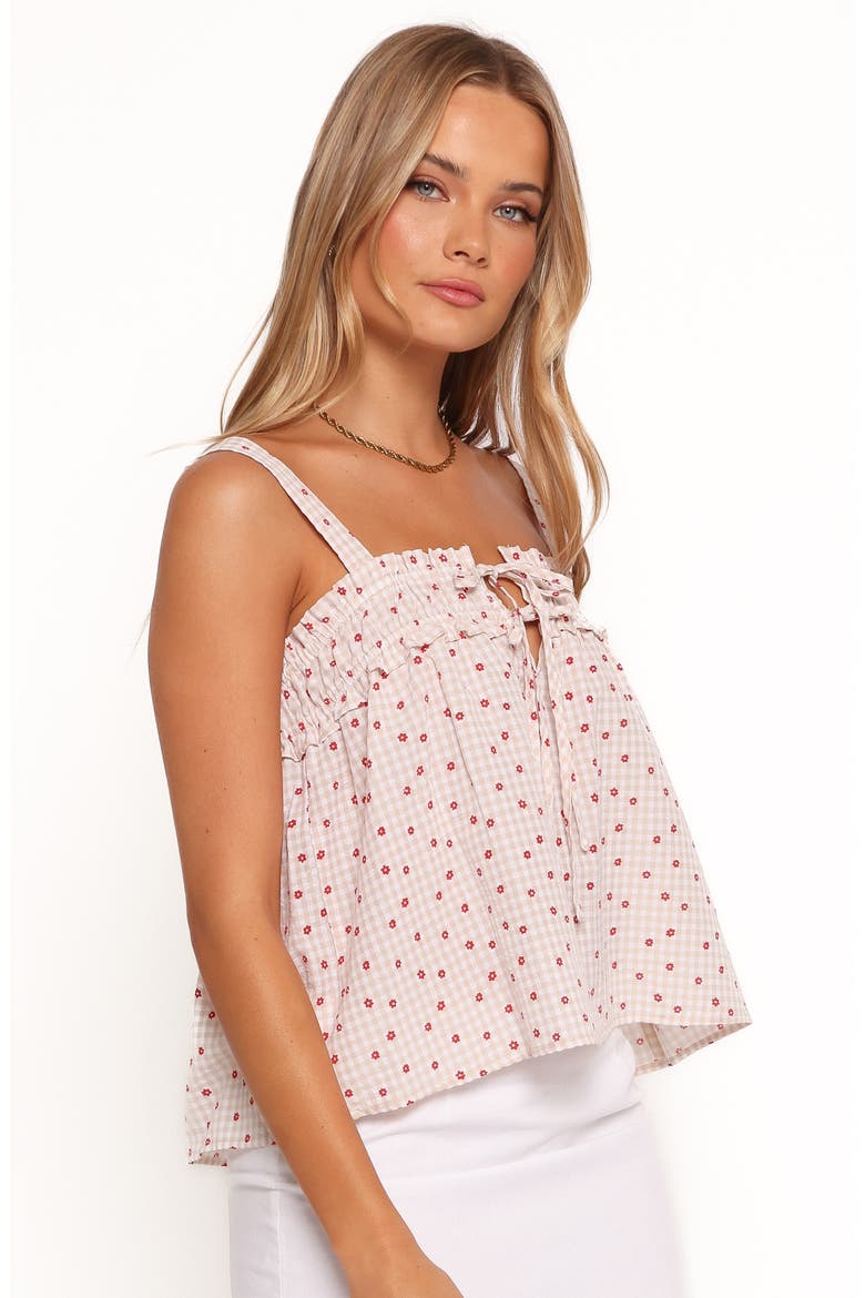 Renata Floral Gingham Babydoll Tank, Alternate, color, RED FLORAL