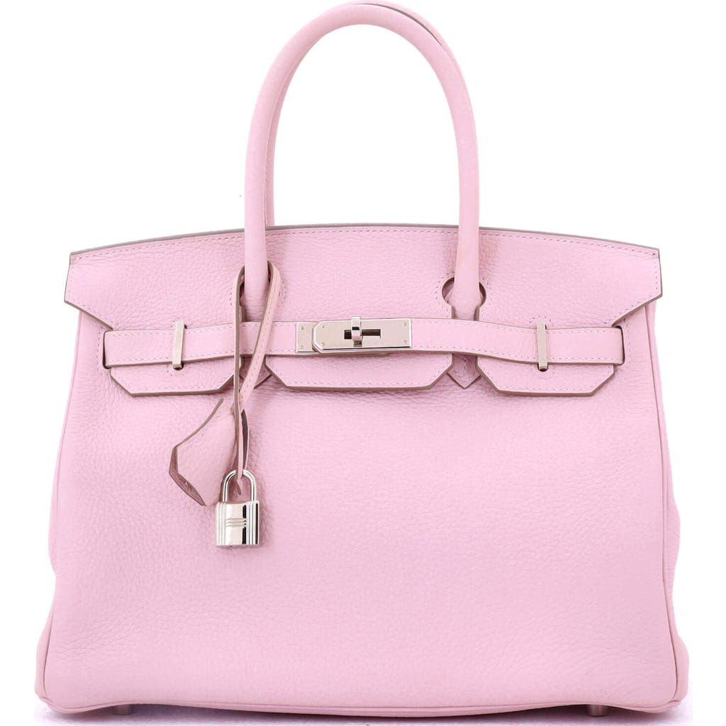 Pre-owned Hermes Hermes Birkin Handbag Pink Clemence With Palladium Hardware 30 In Purple