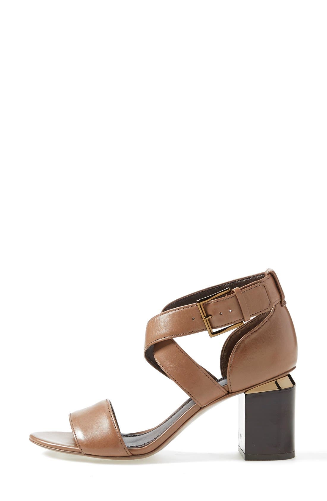 'Jones' Cross Strap Sandal, Alternate, color, BISTRO BROWN