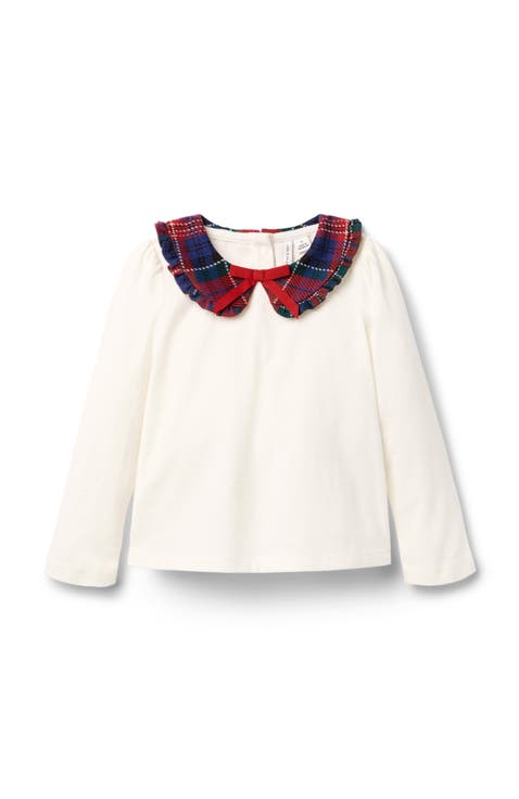 Tartan Ruffle Collar Top (Little Kid & Big Kid)