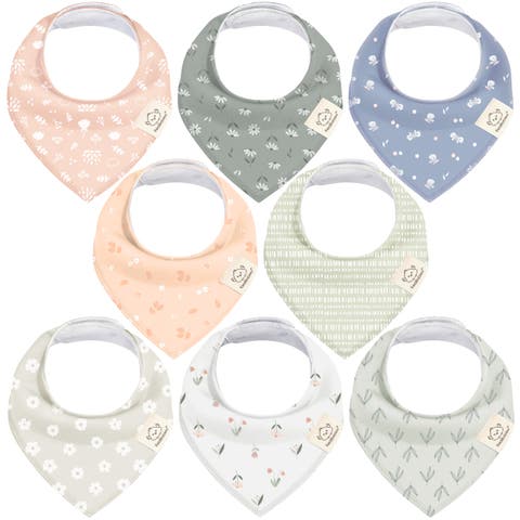 8-Pack Organic Bandana Bibs (Girl)