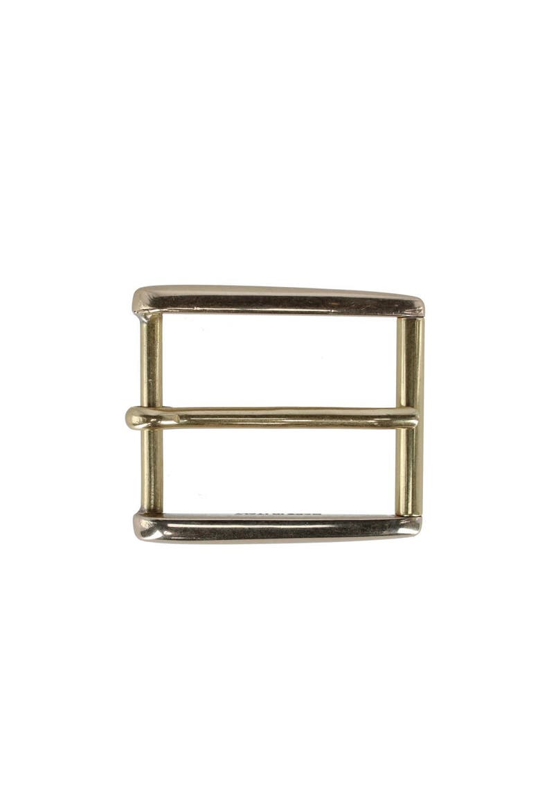 35mm Rectangular Classic Solid Brass Roller Harness Belt Buckle, Main, color, Polished Brass
