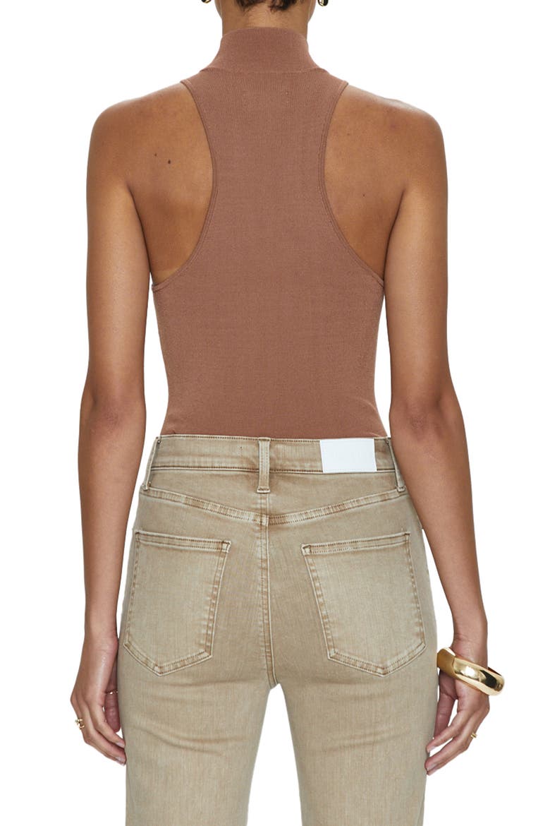 Janessa Mock Neck Bodysuit, Alternate, color, HAZELNUT