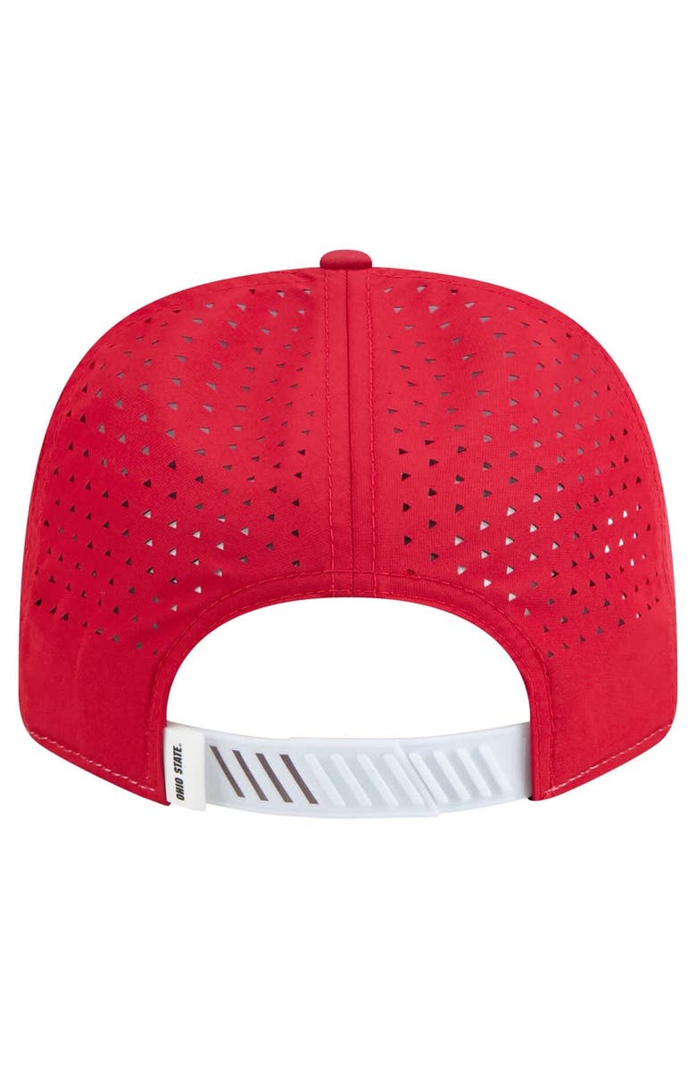 New Era Men's New Era White/Scarlet Ohio State Buckeyes Perforated Patched 9SEVENTY Adjustable Hat, Alternate, color, White