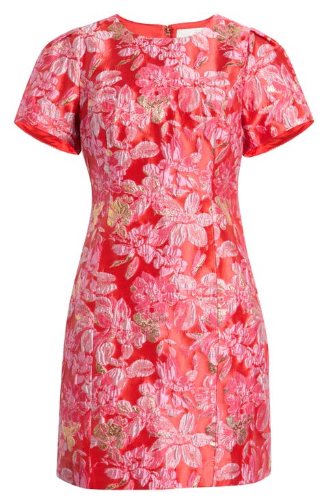 Dover Metallic Short Sleeve Shift Dress